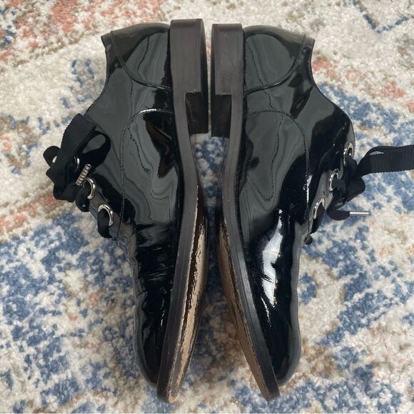 MARC JACOBS Black Patent Helena Oxfords Women’s Size 39 - Picture 3 of 9